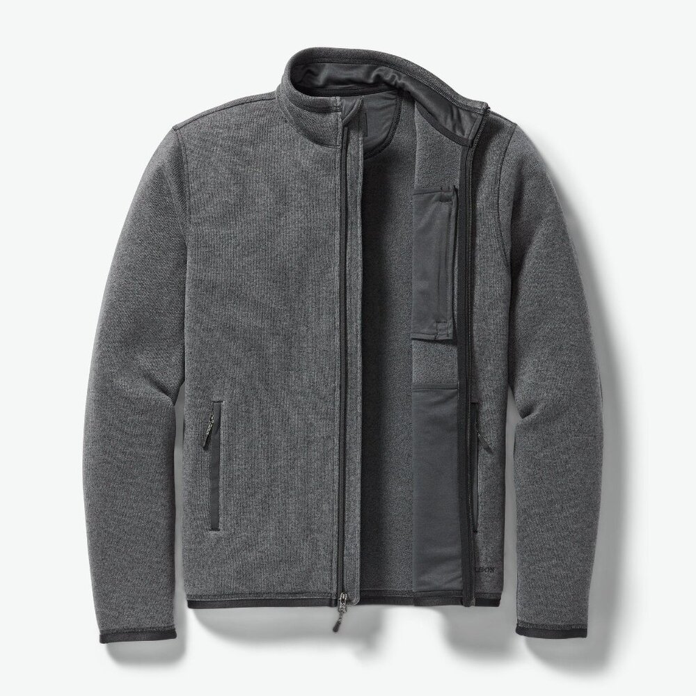 Filson Ridgeway Fleece Jacket Charcoal Heather Gray Polartec Pro Mens XS $130